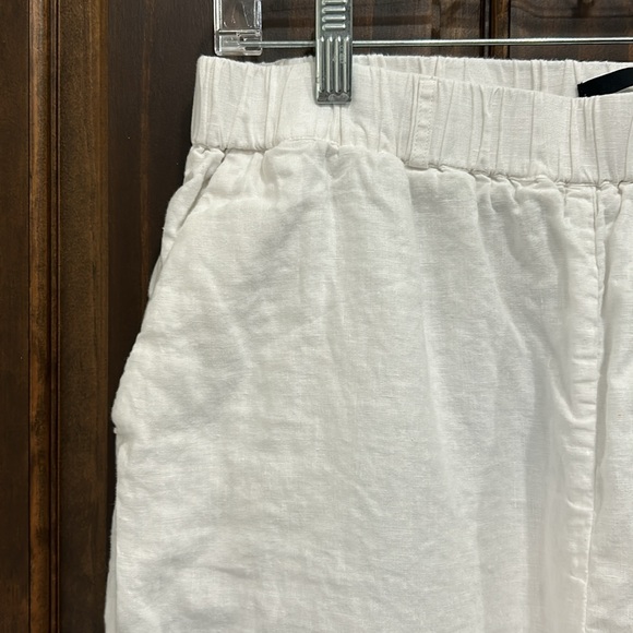 Quince Women's White European Linen Pants sz L NWT Relaxed Elastic Waist - Picture 4 of 4